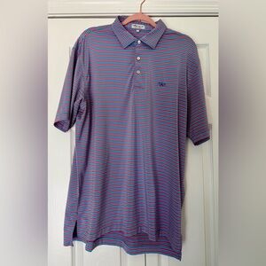 Peter Millar Blue and Red Striped Polo